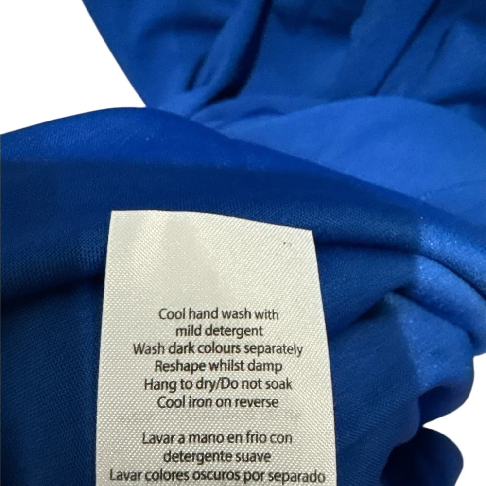 NWT Quiz Women's Scuba Crepe Blue Maxi Dress With Wrap Button Detail Size 14 - Picture 10 of 10